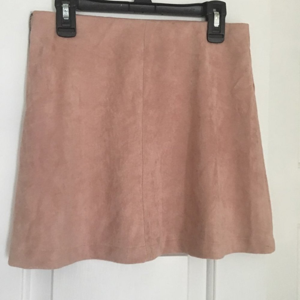 Pink Suede Mini Skirt